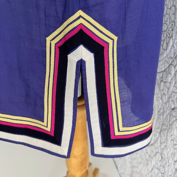 Tory Burch Purple Tunic with Multicolor Trim - Picture 7 of 8